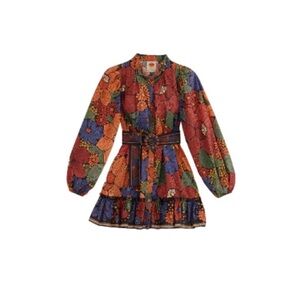 Farm Rio Floral Multicolor Long Sleeve Dress - NWT